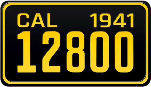 1941 CALIFORNIA MOTORCYCLE LICENSE PLATE
