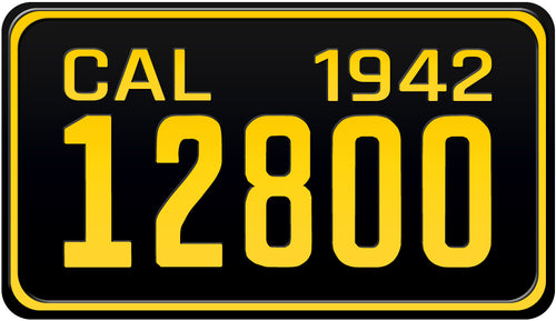 1942 CALIFORNIA MOTORCYCLE LICENSE PLATE