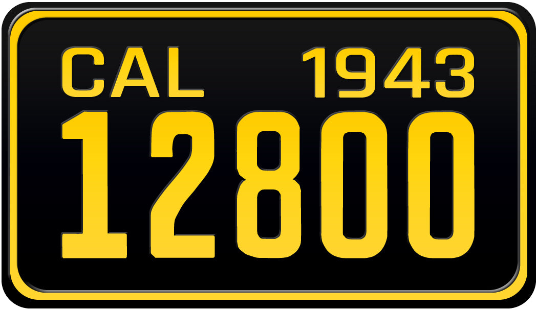 1943 CALIFORNIA MOTORCYCLE LICENSE PLATE