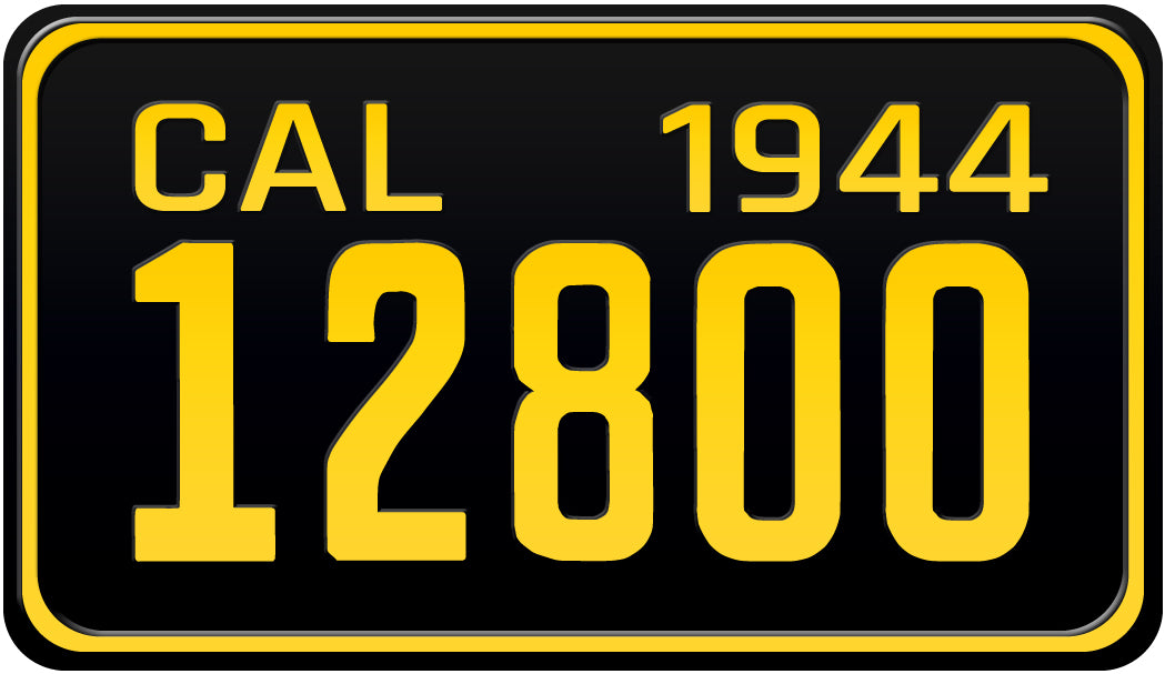 1944 CALIFORNIA MOTORCYCLE LICENSE PLATE