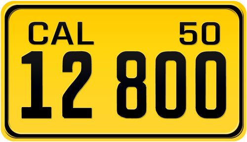 1950 CALIFORNIA MOTORCYCLE LICENSE PLATE