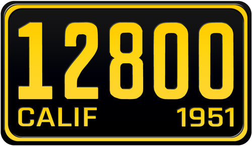 1951 CALIFORNIA MOTORCYCLE LICENSE PLATE