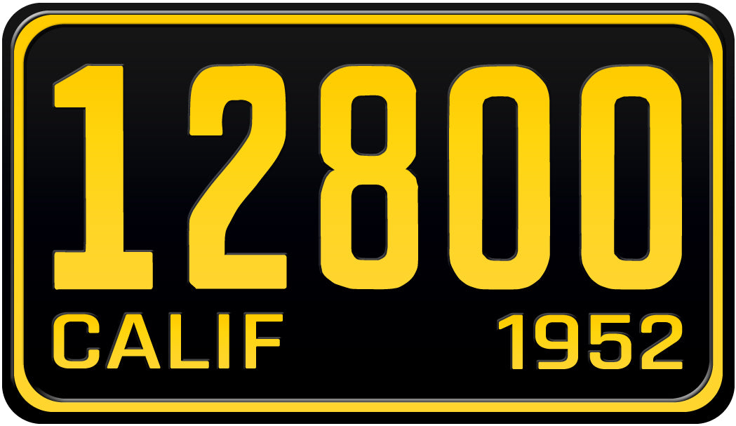 1952 CALIFORNIA MOTORCYCLE LICENSE PLATE 4"x7" (100mm x 180mm)