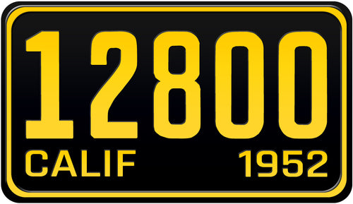 1952 CALIFORNIA MOTORCYCLE LICENSE PLATE