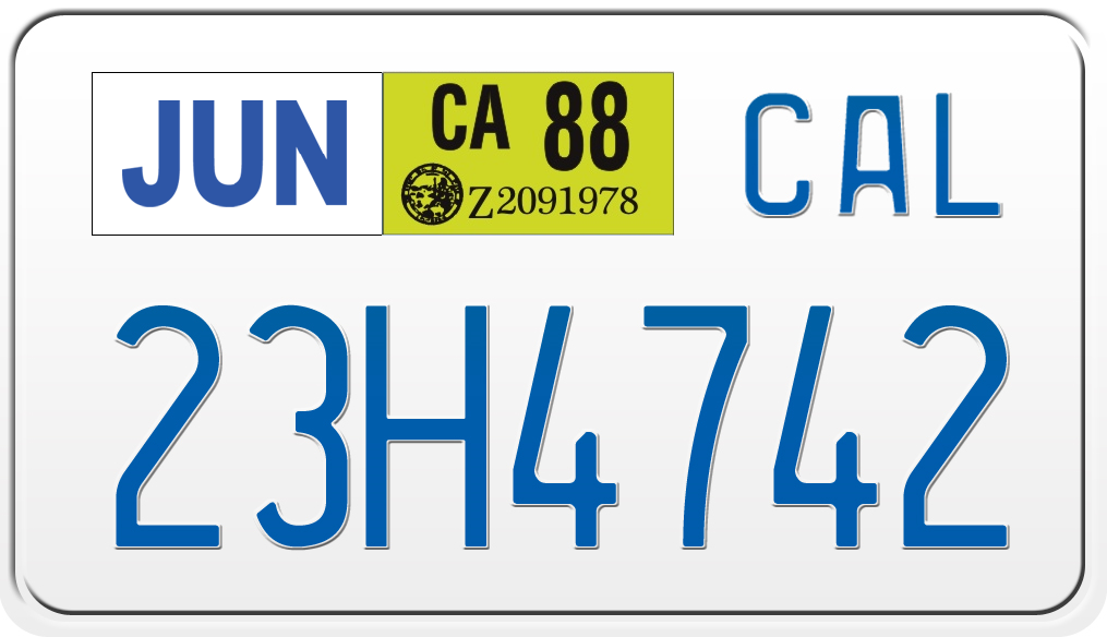 1988 CALIFORNIA MOTORCYCLE LICENSE PLATE