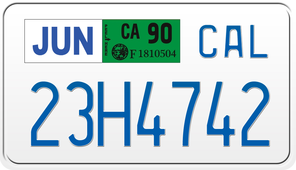 1990 CALIFORNIA MOTORCYCLE LICENSE PLATE