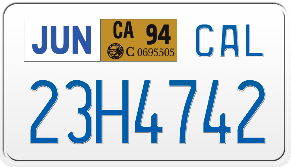 1994 CALIFORNIA MOTORCYCLE LICENSE PLATE