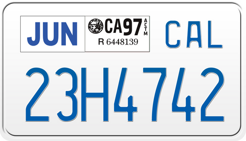 1997 CALIFORNIA MOTORCYCLE LICENSE PLATE