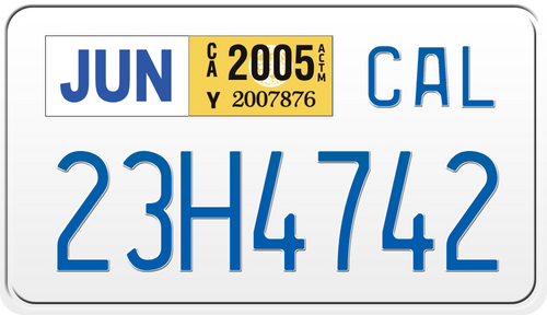 2005 CALIFORNIA MOTORCYCLE LICENSE PLATE