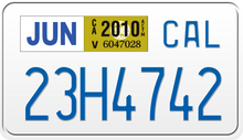 Load image into Gallery viewer, 2010 CALIFORNIA MOTORCYCLE LICENSE PLATE
