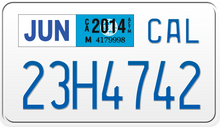 Load image into Gallery viewer, 2014 CALIFORNIA MOTORCYCLE LICENSE PLATE
