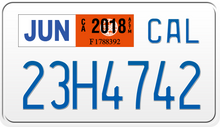 Load image into Gallery viewer, 2018 CALIFORNIA MOTORCYCLE LICENSE PLATE
