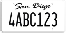 Load image into Gallery viewer, CALIFORNIA WHITE LICENSE PLATE - SAN DIEGO SHOW PLATE
