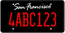 Load image into Gallery viewer, CALIFORNIA BLACK LICENSE PLATE - SAN FRANCISCO SHOW PLATE
