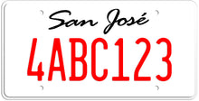 Load image into Gallery viewer, CALIFORNIA WHITE LICENSE PLATE - SAN JOSE SHOW PLATE
