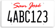 Load image into Gallery viewer, CALIFORNIA WHITE LICENSE PLATE - SAN JOSE SHOW PLATE
