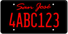 Load image into Gallery viewer, CALIFORNIA BLACK LICENSE PLATE - SAN JOSE SHOW PLATE

